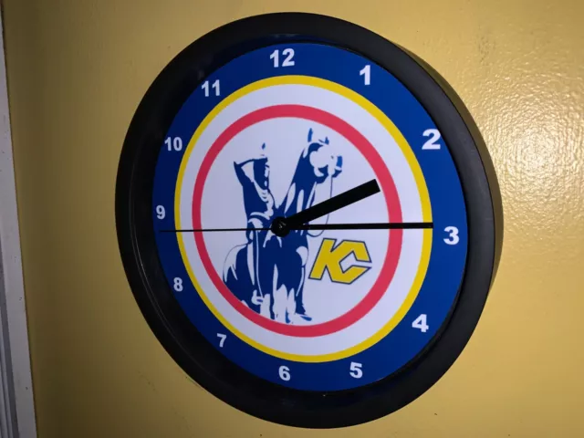 KC Kansas City Scouts Hockey Bar Man Cave Advertising Clock Sign