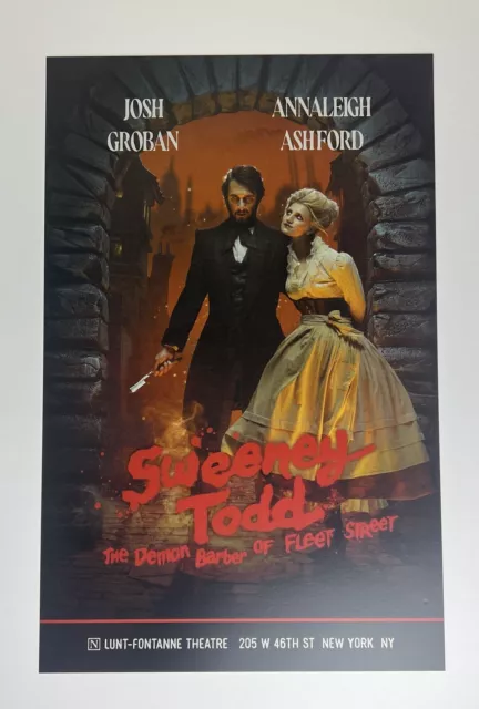 Sondheim Sweeney Todd - Broadway Window Card - Josh Groban-Version 2 (2023)