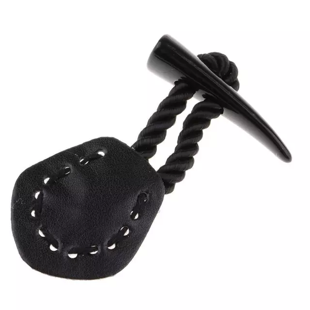 6 Set Lederhornschnecke Schließknopf Manteljacke Duffle DIY Nähen Schwarz 3