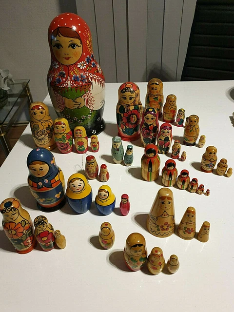 Russische Holzpuppen Paare Semenowskaja Matrjoschka, Babuschka, Matroschka