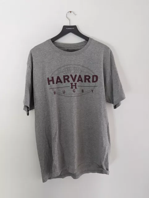 Harvard Rugby Champion Grey College University T-shirt Size Large