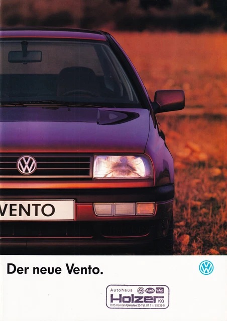 VW VENTO 1992, 1. Prospetto, GL, GT, GTD, VR 6, 44 pagine, tedesco, come nuovo