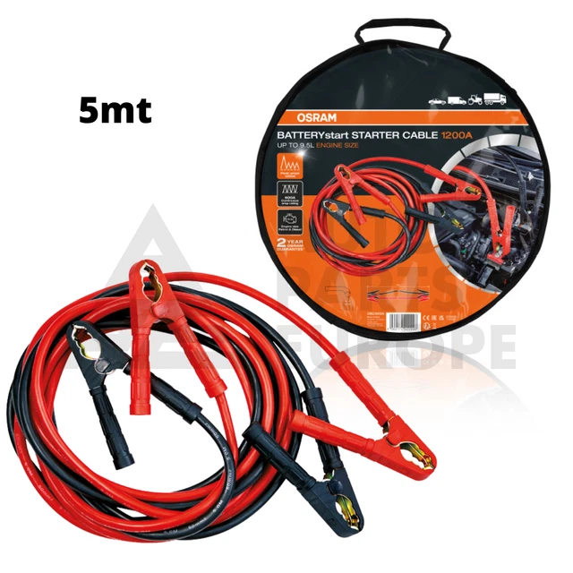 CAVI STARTER PINZA 1200A PER AVVIAMENTO BATTERIA AUTO CAMPER CAMION 5mt