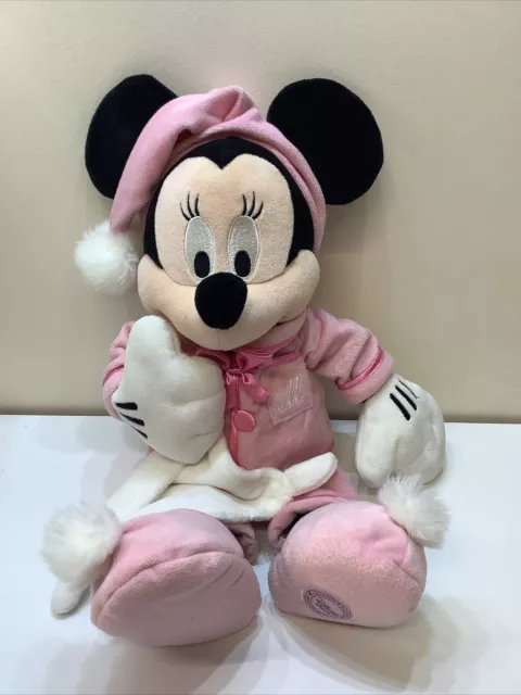 Disney Store Minnie Mouse Plush  Soft Toy Teddy 16 Inch Large Bedtime Pyjamas