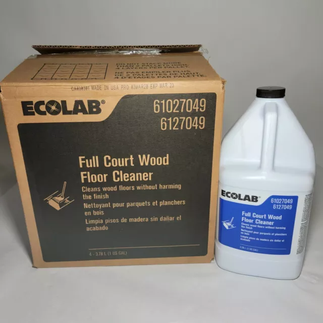 (4) Ecolab Full Court Wood Floor Cleaner 1 Gal Each - 1 Case of 4