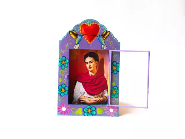 Frida Kahlo Tin Nicho Box - Mexican Folk Wall Art