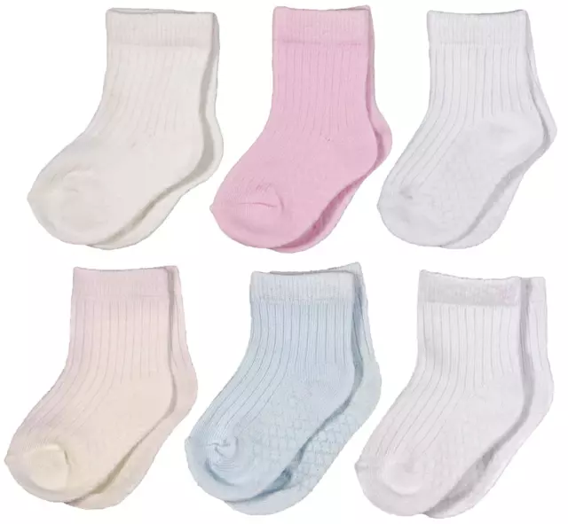 Baby SOCKS Girl Boy 3 Pairs Ribbed Triple Pack Cotton Rich