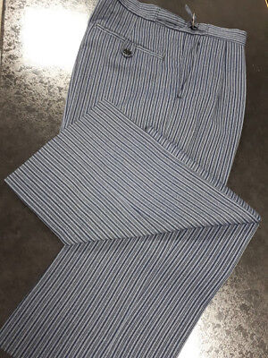 Men's Blue & Navy Pinstripe Trousers, Ideal For Weddings, Ascot, Special Events