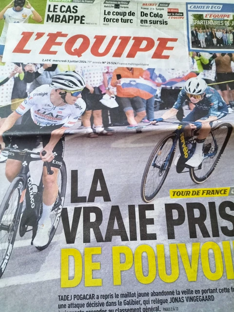 2024 Tour De France Roadbook Livre De Route. Pogacar Vingegaard