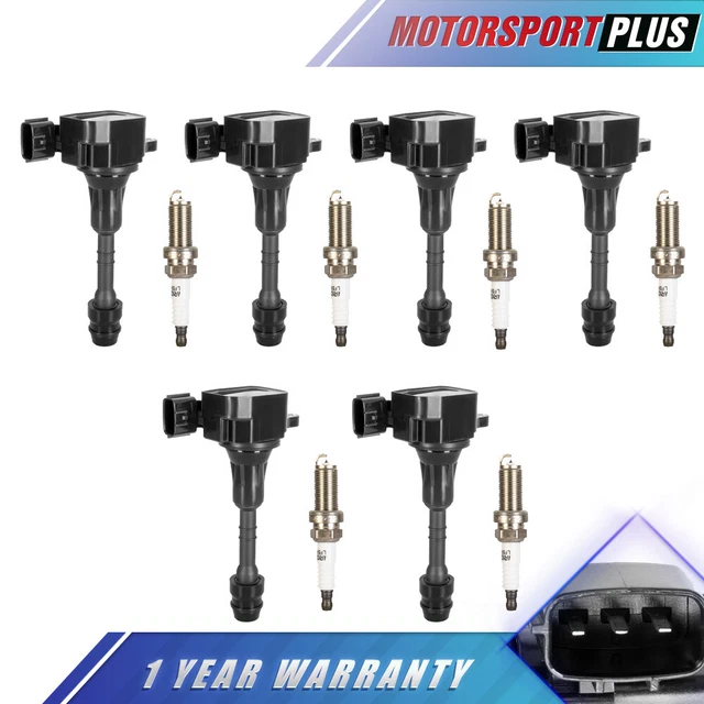 6X IGNITION COILS w/ Spark Plugs For Nissan Altima Maxima Quest