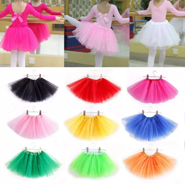 Girls Tutu Ballet Dance Dress Party Skirt Kids Custume Princess Tulle Skirt
