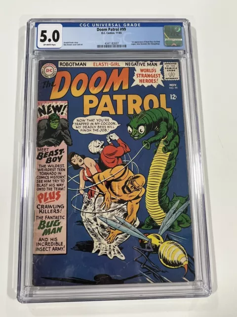 Doom Patrol 99 Cgc 5.0 Off White Pages 1st Beast Boy Dc 1965