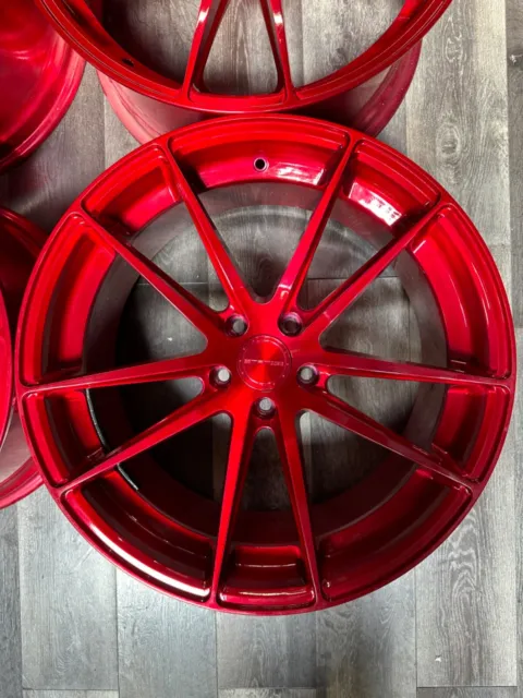 20" Stance Sc1 Red Staggered Concave Wheels Rims For Ford Mustang S197 S550 S650 2