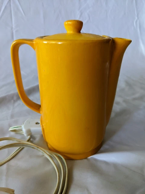 Vintage Yellow Electric Ceramic Porcelain Tea Pot Made in JAPAN 6"