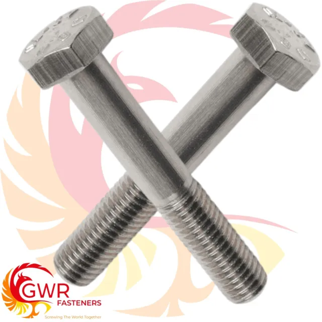 M10 / 10Mm Part Threaded Hexagon Head Bolts Hex Screws A2 Stainless Steel Din931