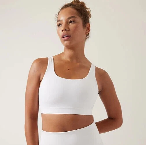 ATHLETA SPORTS BRA Size Small D-DD Cup White Exhale Powervita