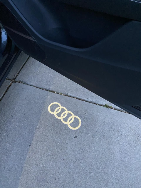 2 X GENUINE Audi LED Door Entry Puddle Light Rings Logo projector 4G0 ...