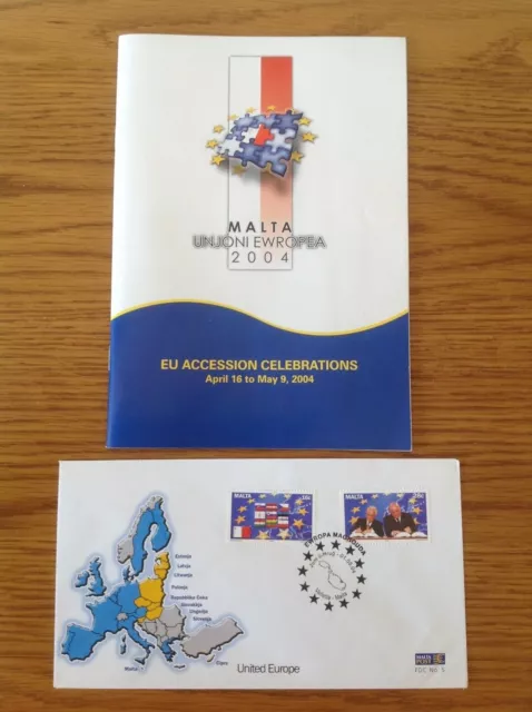 2004 Malta Post-Joining The Eu Stamp Fdc Cover & Accession Programme-Valletta-Gc