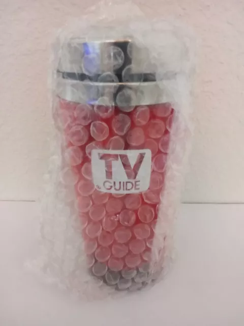 TV Guide Insulated Travel Mug 16 Oz Double Wall Coffee Cup Vintage Rare, 1990's