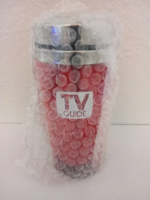TV Guide Insulated Travel Mug 16 Oz Double Wall Coffee Cup Vintage Rare, 1990's