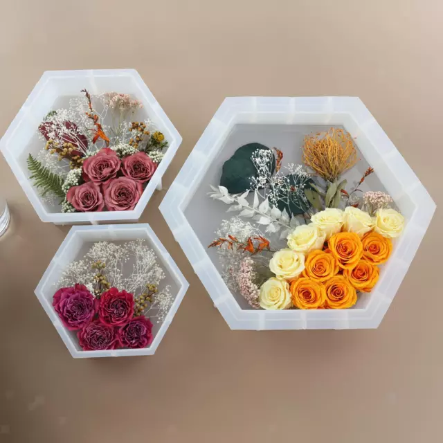 Hexagon Silicone Mold Dried Flowers Leaf Epoxy Resin Mould for Flower