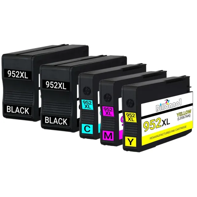 5 pack 952XL Ink for HP Officejet Pro 7740 8210 8216 8218 8710 8714 8715 8716