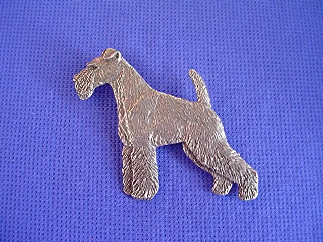 Wirehaired Fox Terrier pin STANDING #39B Pewter Dog Jewelry by Cindy A. Conter