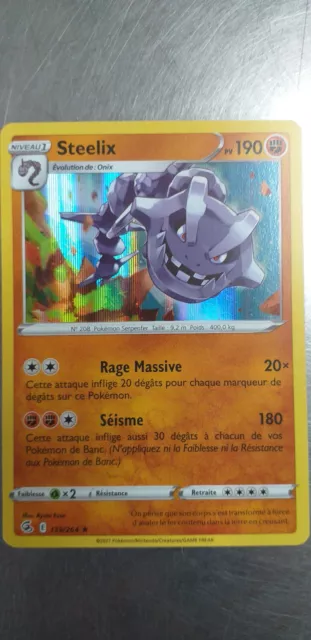 Pokemon Card Steelix 139/264 Fusion Fist, Booster Out, French
