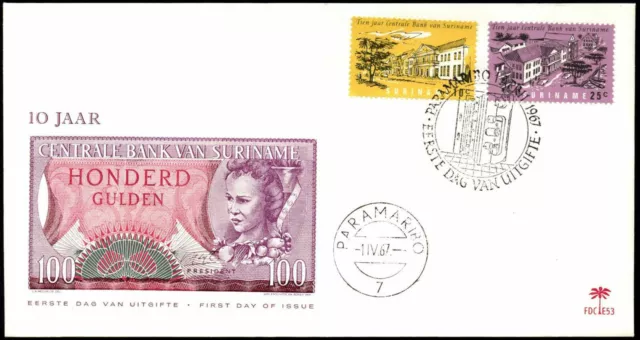 Suriname 1967 Central Bank FDC First Day Cover #C35511