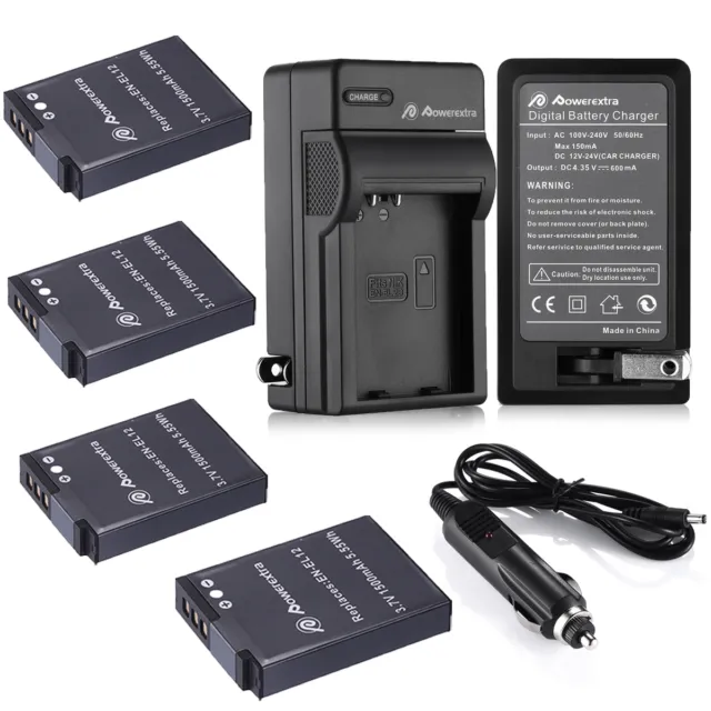 EN-EL12 Battery + Charger for Nikon Coolpix AW130 AW120 AW110 AW100 S640 S6000