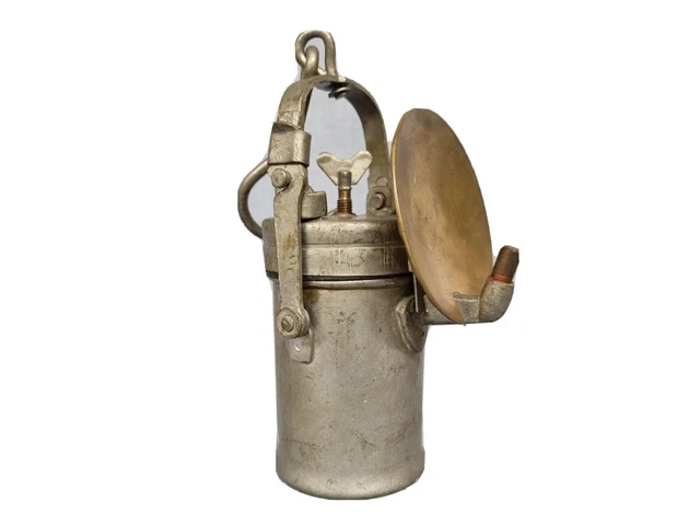 Schöne Grubenlampe IMSADU Bergbaulampe Karbid historischer Bergbau