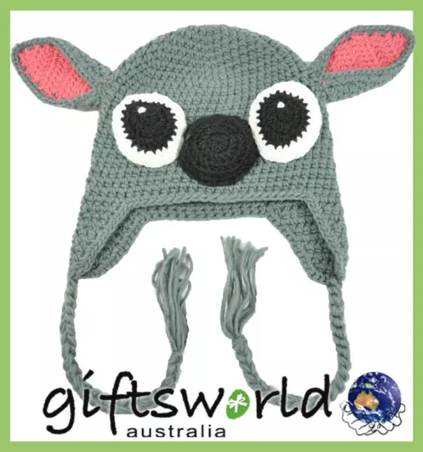 Stitch Character Hand Made Beanie Crochet Knit Hat Costume Fun Kids Children