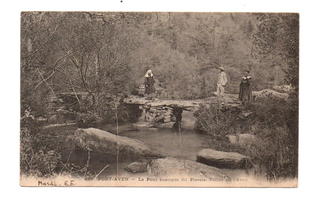 29 - cpa - pont Aven - Le pont rustique du Plessis - Vallée de l'Aven (A3291)