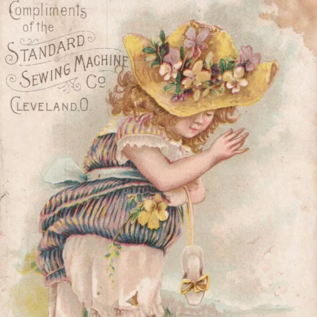 1890s Standard Sewing Machine J.J. Vincent Cleveland Ohio Victorian Trading Card