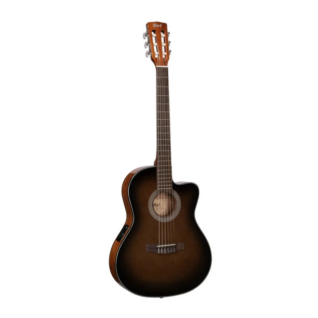 Cort JADE E NYLON - Guitare électro-classique série Jade - Brown burst (+ houss