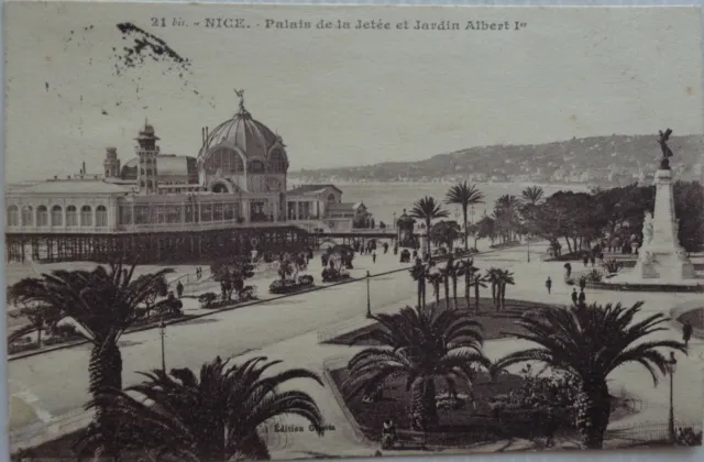 Nice 06 CPA Palace Of La Pier And Garden Albert 1er Good Condition 1924