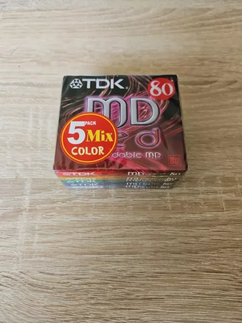 5x TDK MD Mini Disc Colour 80 Recordable MD - NEU & Verschweißt