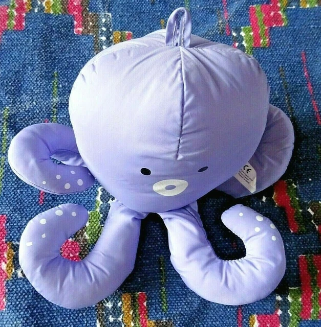 Eb/  Doudou Peluche Pieuvre Nature Et Decouvertes Violet Pois Blanc Tissu H22Cm