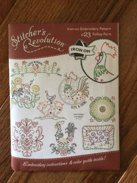 Stitcher's Revolution Folksy Farm Iron-On Embroidery Patterns SR23 -  043272200235