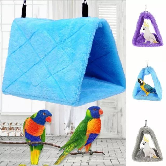 Bird Parrot Hammock Hanging Cave Cage Plush Snuggle Hut Tent Bed Bunk Toys S-L