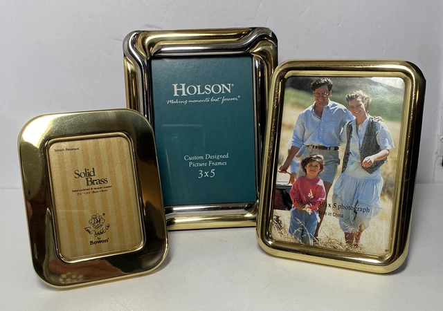 vintage brass picture frames lot Of 3