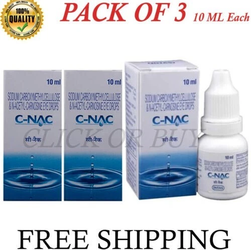 Gota para ojos C-Nac (n-acetilcarnosina) 10 ml envío gratuito PAQUETE DE 3 BOTELLAS