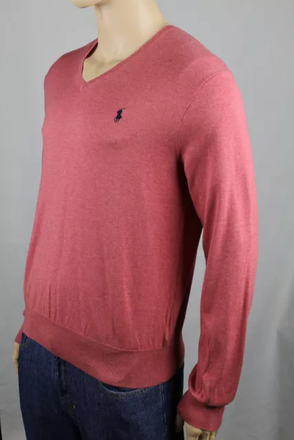 Polo Ralph Lauren Red Pima Cotton Sweater Navy Blue Pony NWT