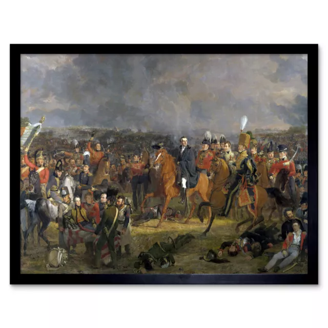 Jan Willem Pieneman Battle Of Waterloo Painting Wall Art Print Framed 12x16