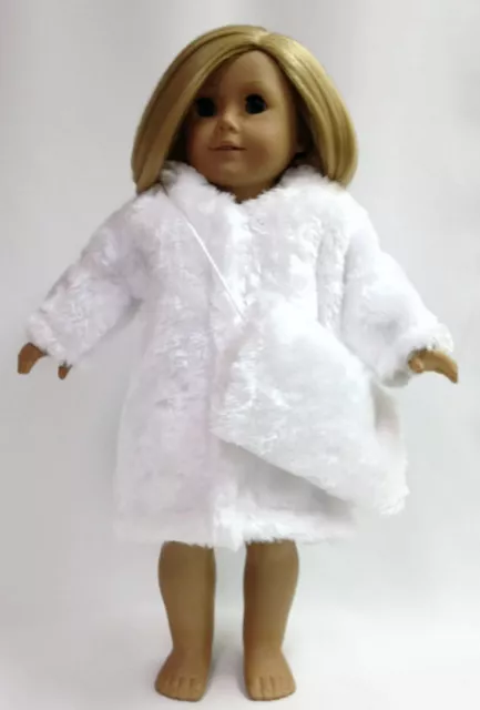 White Fur Coat Jacket & Muff made for 18" American Girl Doll Clothes