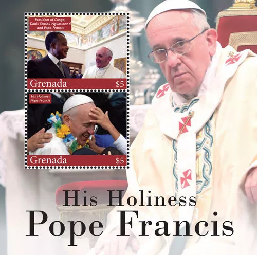 Grenada- Pope Francis Stamp- Souvenir Sheet MNH