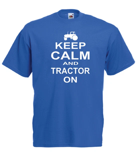 KEEP CALM TRACTOR ON Farming Farm Mens Dads Funny farmer Xmas gift  Top T Shirt