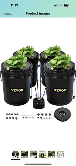 VEVOR Kit Idroponico DWC 20 Litri Con Pompa Ad Aria - Sistema Coltivazione Idroponica Per Verdure E Fiori