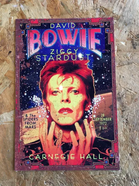 David Bowie ""Ziggy Stardust"" großes Metallschild kostenlos P&P