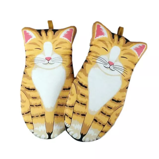 Niedliche Katzen-Ofenhandschuhe Aus Baumwolle mit Katzenkralle für Backen,